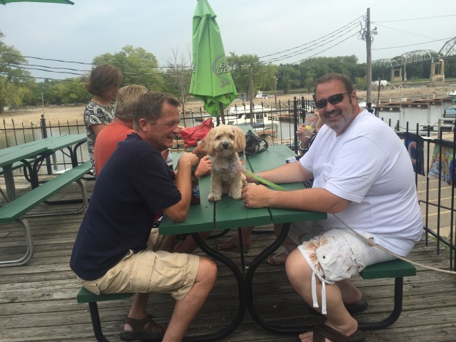 Sammy with the guys at the bar. Please admire the beautiful haircut!
